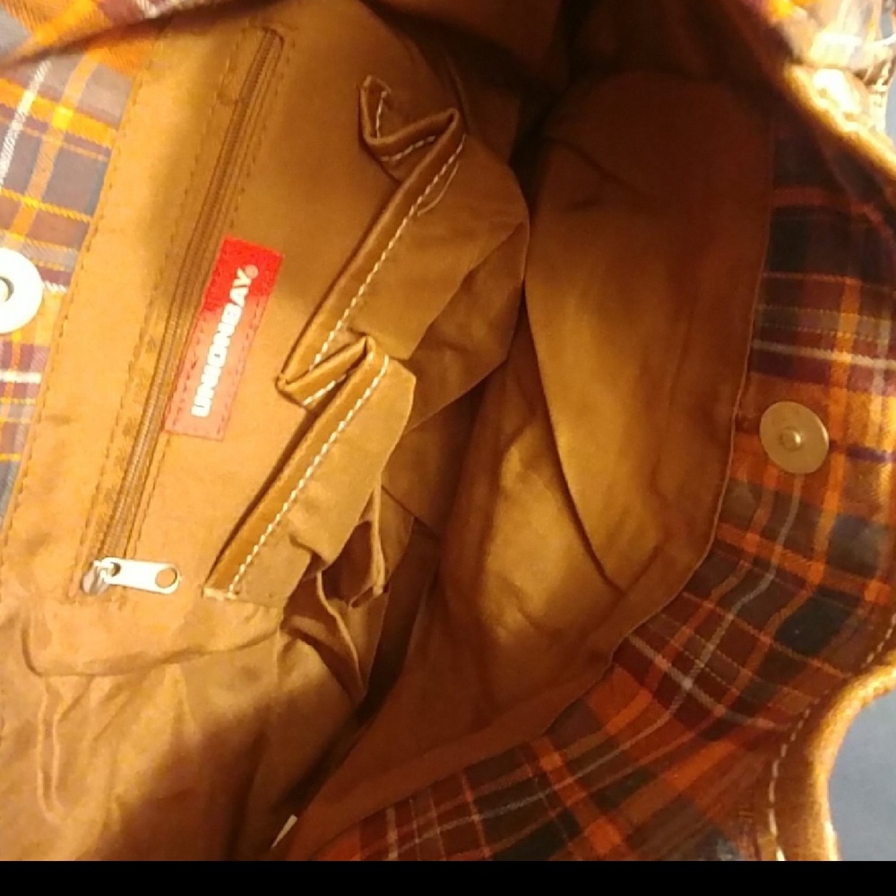 Brown plaid bag 11" x "8 - Picture 3 of 3